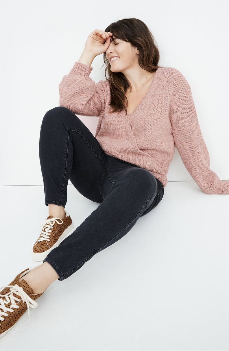 Madewell Beresford Wrap-Front Pullover Sweater