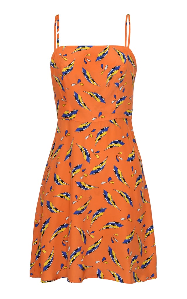 HVN Nora Printed Bias-Cut Silk Mini Dress