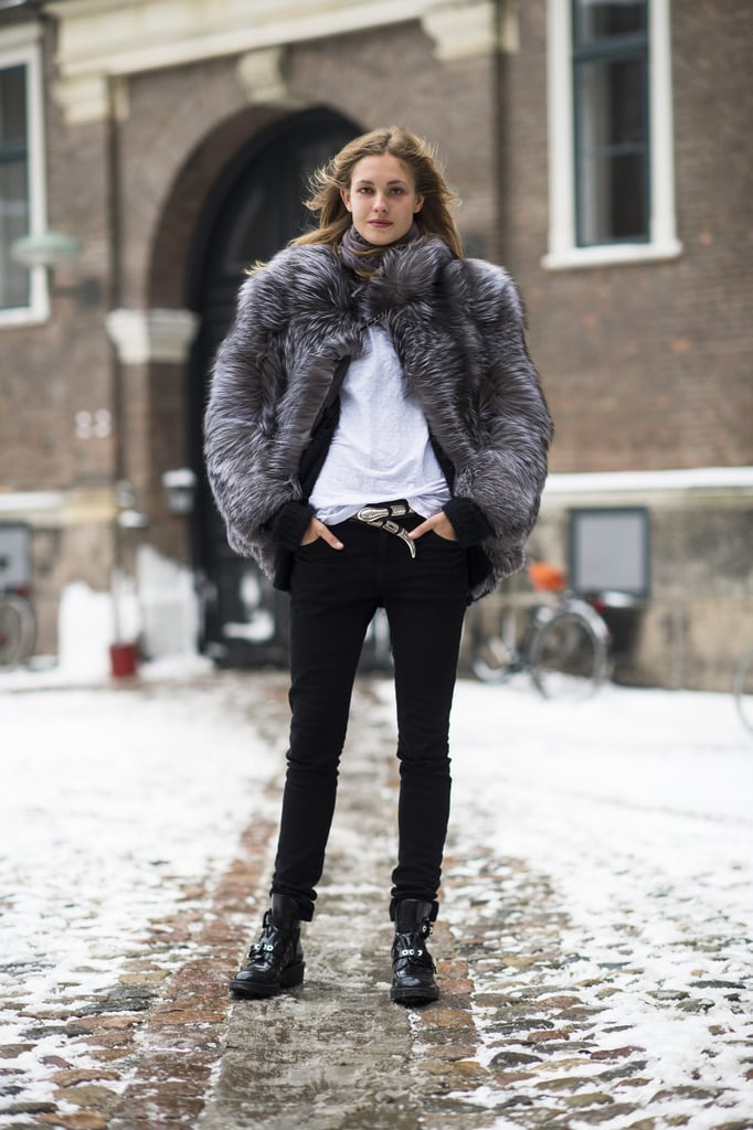 Now's the time to embrace luxe texture in the form of a furry coat — the perfect antidote to black skinny jeans.
Source: Le 21ème | Adam Katz Sinding