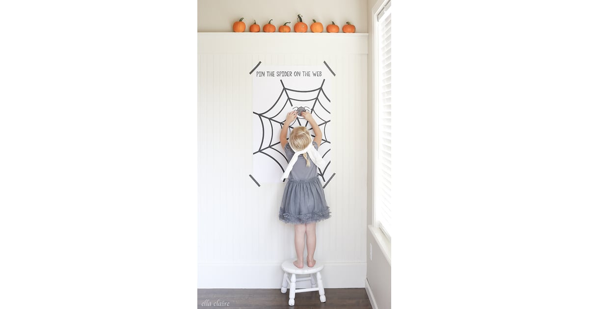 Pin The Spider On The Web Creative DIY Kids Halloween Party Games 