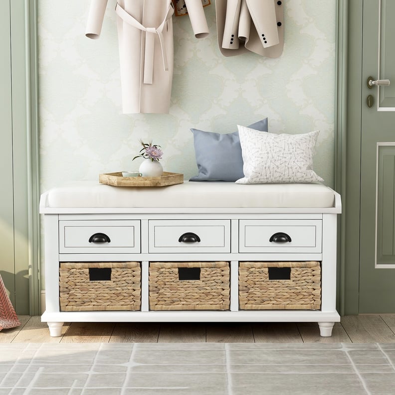 An Entryway Organizer: Angelo Rustic Storage Bench