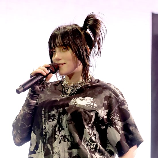 Billie Eilish Wears a Black Lace Slip Skirt With Moon Boots
