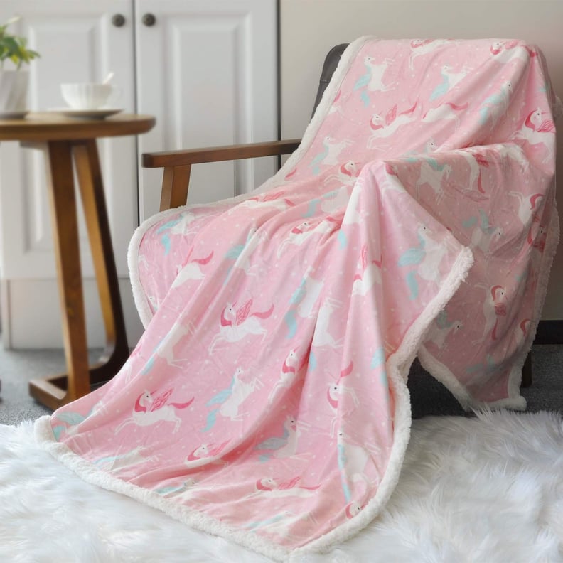 A Cozy Throw: Pink Unicorn Sherpa Throw Blanket