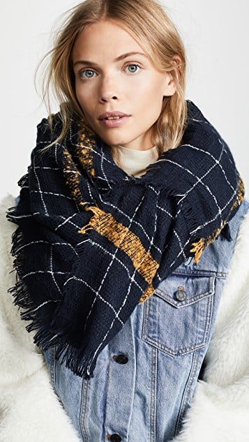 Hat Attack Windowpane Blanket Scarf