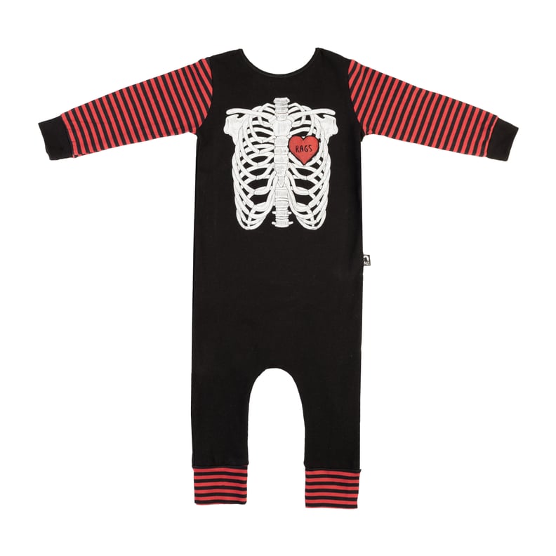 Rags to Raches Long-Sleeve Skeleton Rib Cage Romper