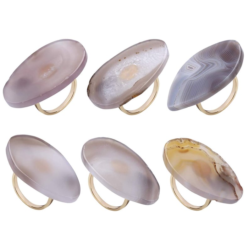 Yoption Natural Agate Napkin Rings