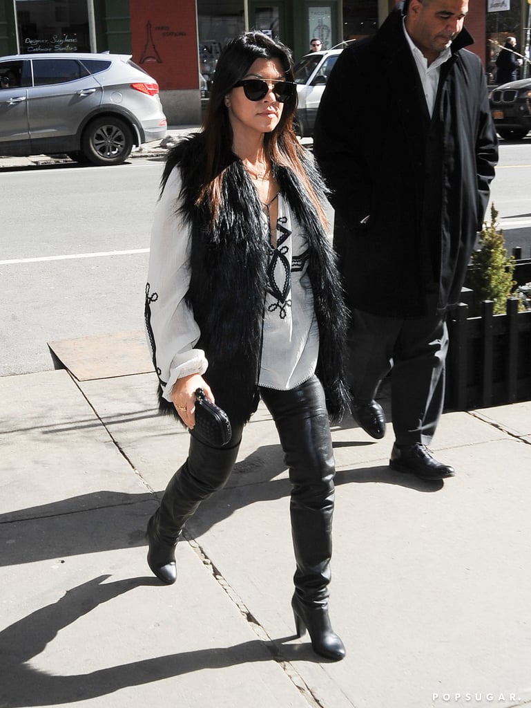 Kourtney joined Kim and Kris for lunch.