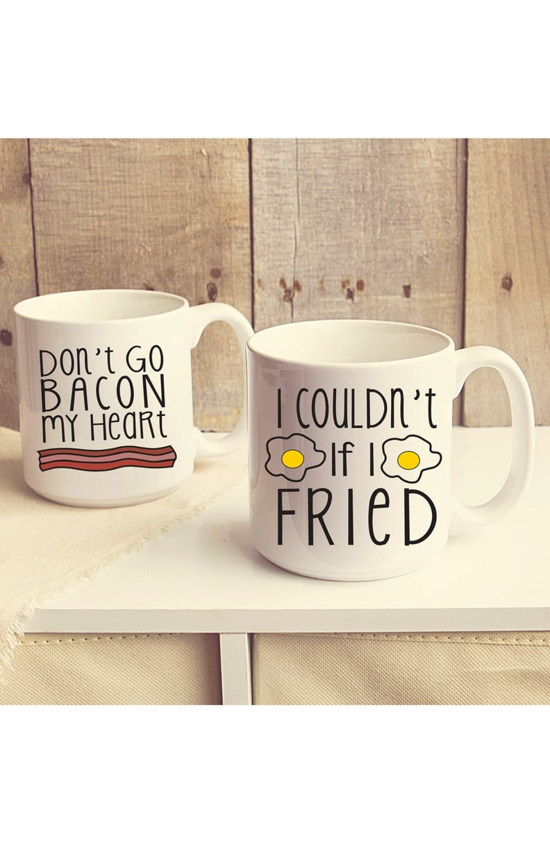Cathy's Concepts Bacon & Eggs Ceramic Coffee Mugs (Set of 2)