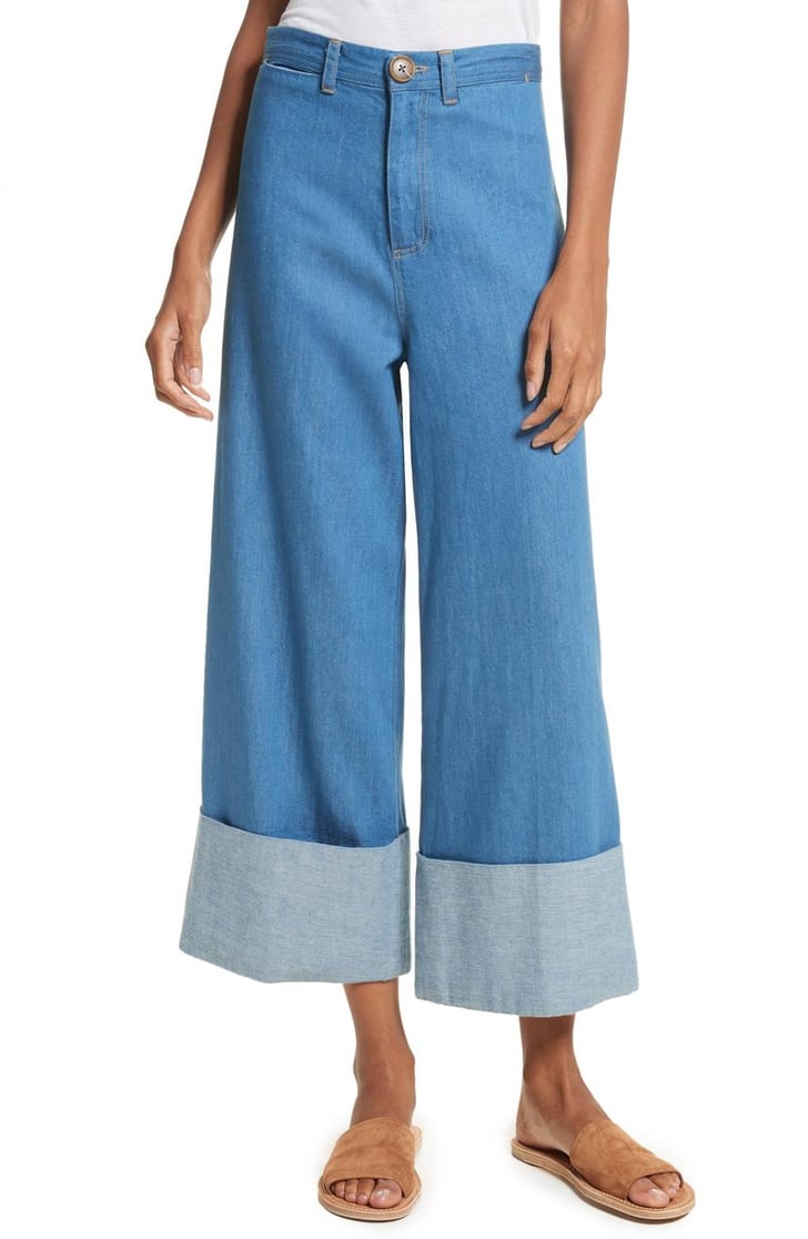Sea Women's Classic Cuffed Wide Leg Jeans Denim Trends For 2018