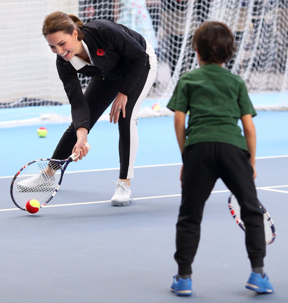 She Practiced Her Serve During a Tennis Game With Kids in London