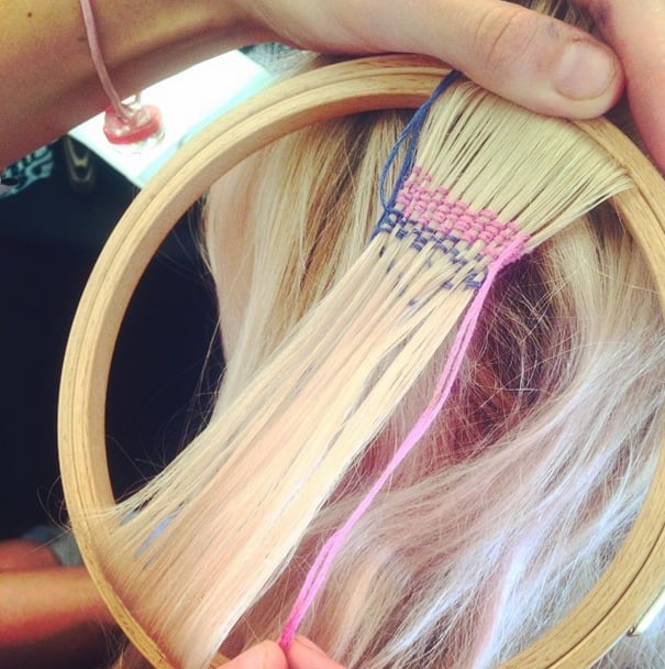 Hair Is Placed in a Needlepoint Frame