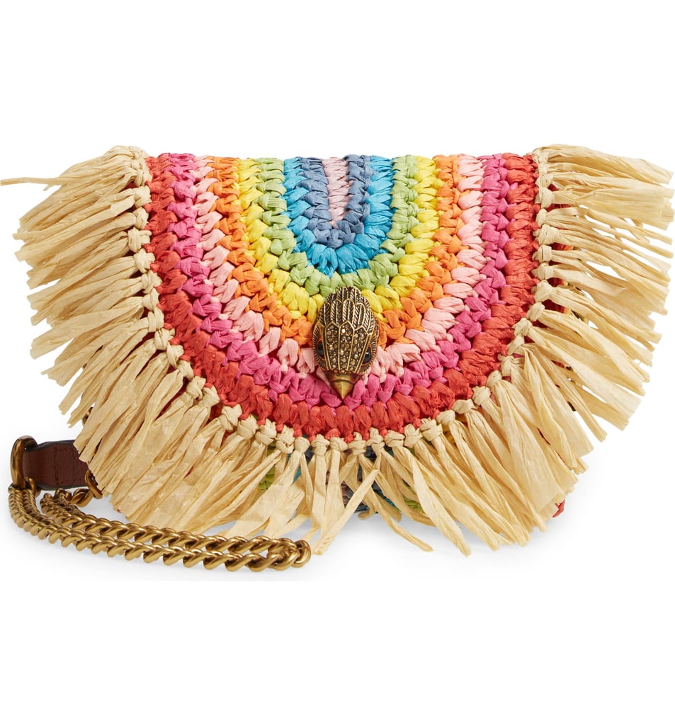 Kurt Geiger Mini Kensington Rainbow Raffia Shoulder Bag