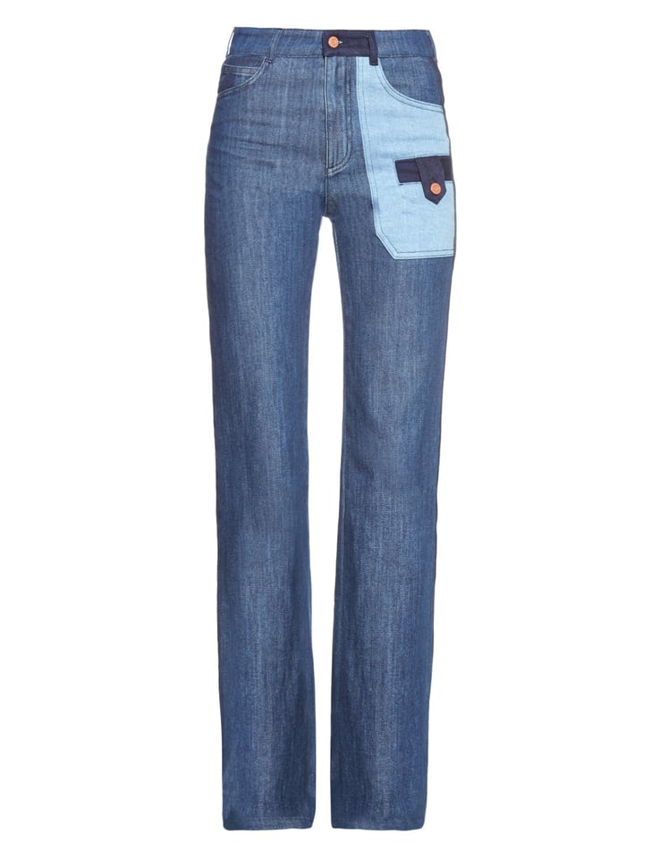 See by Chloé Patchwork Denim Wide-Leg Jeans ($291) | Patchwork Jeans ...