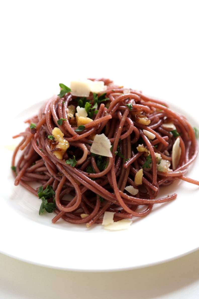 Cook your spaghetti in red wine.