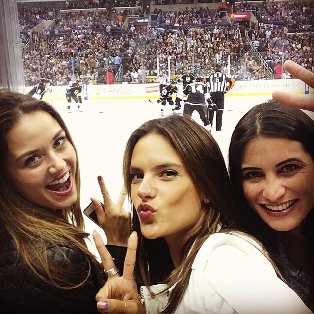 Alessandra Ambrosio had fun at an LA Kings hockey game.
Source: Instagram user alessandraambrosio