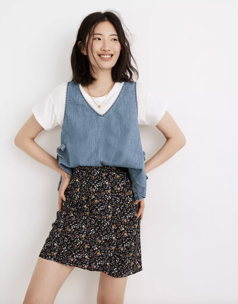 Floral Mini Slip Skirt