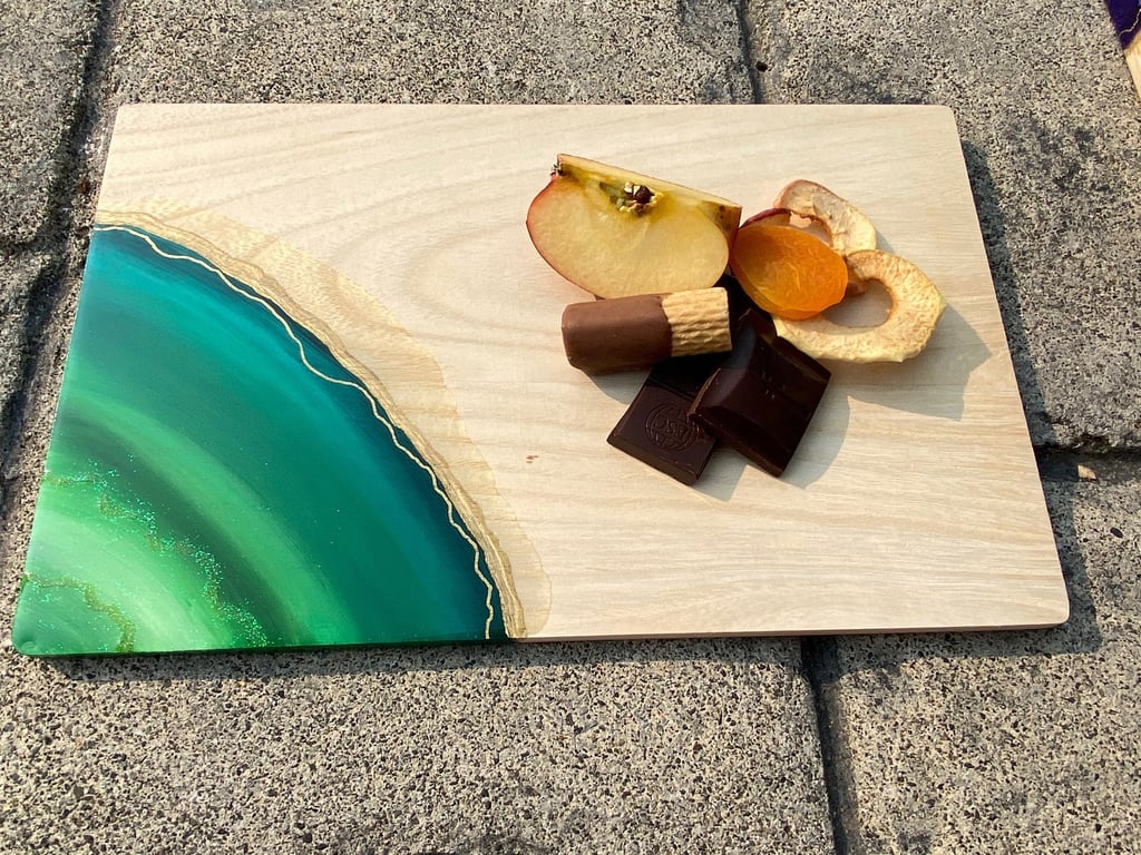 Hand-Painted Monochromatic Cheese/Cutting Board