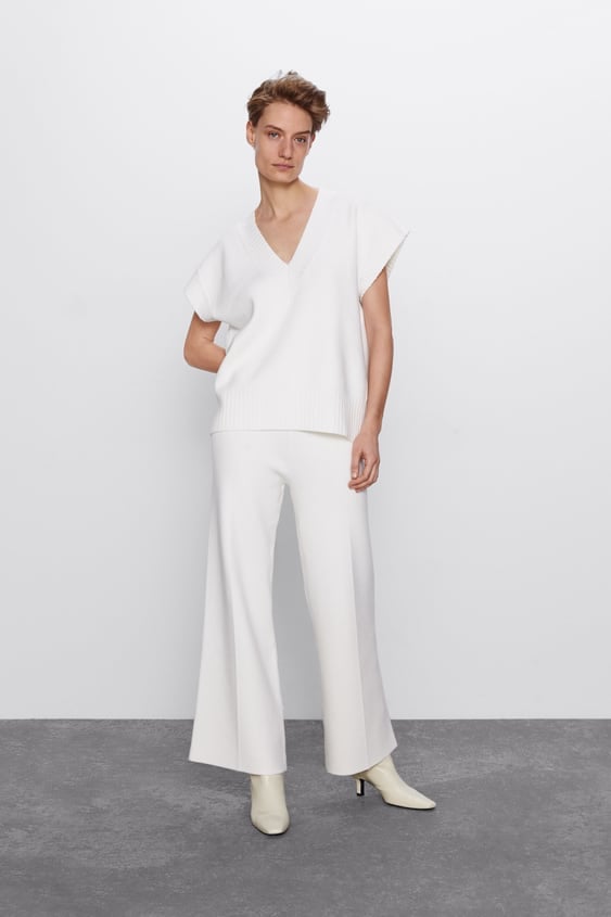 Zara Wide Leg Knit Pants Priyanka Chopra and Nick Jonas Matching in