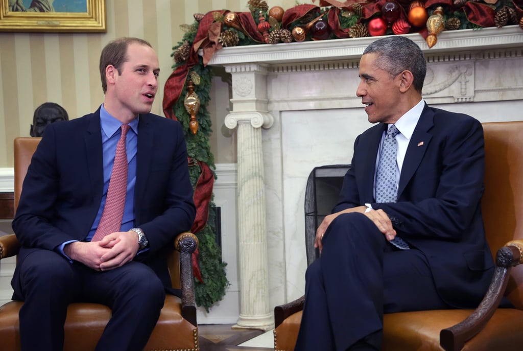 Barack chatted with Prince William during a White House visit in December 2014.