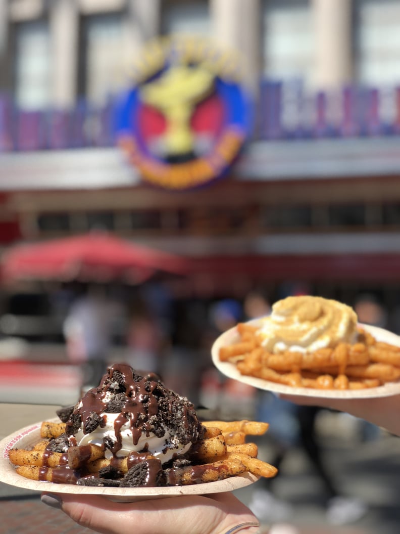Here are Disneyland's new cookies and cream funnel cake fries and pumpkin spice funnel cake fries.