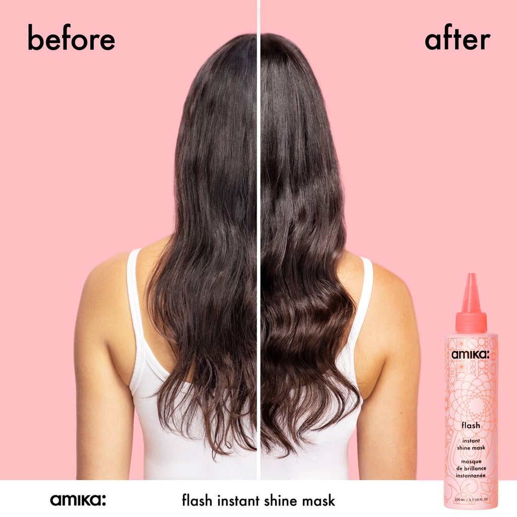 Before and After Photos Using Amika Amika Flash Instant Shine Mask