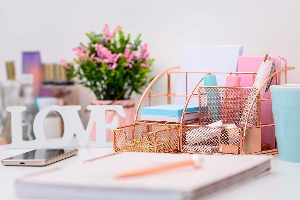 Rosework Rose Gold Desk Organiser