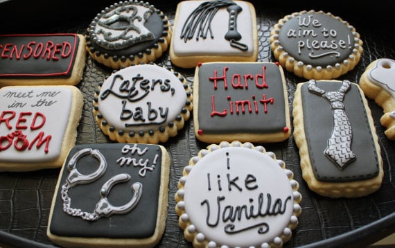 Fifty Shades of Grey-themed cookies