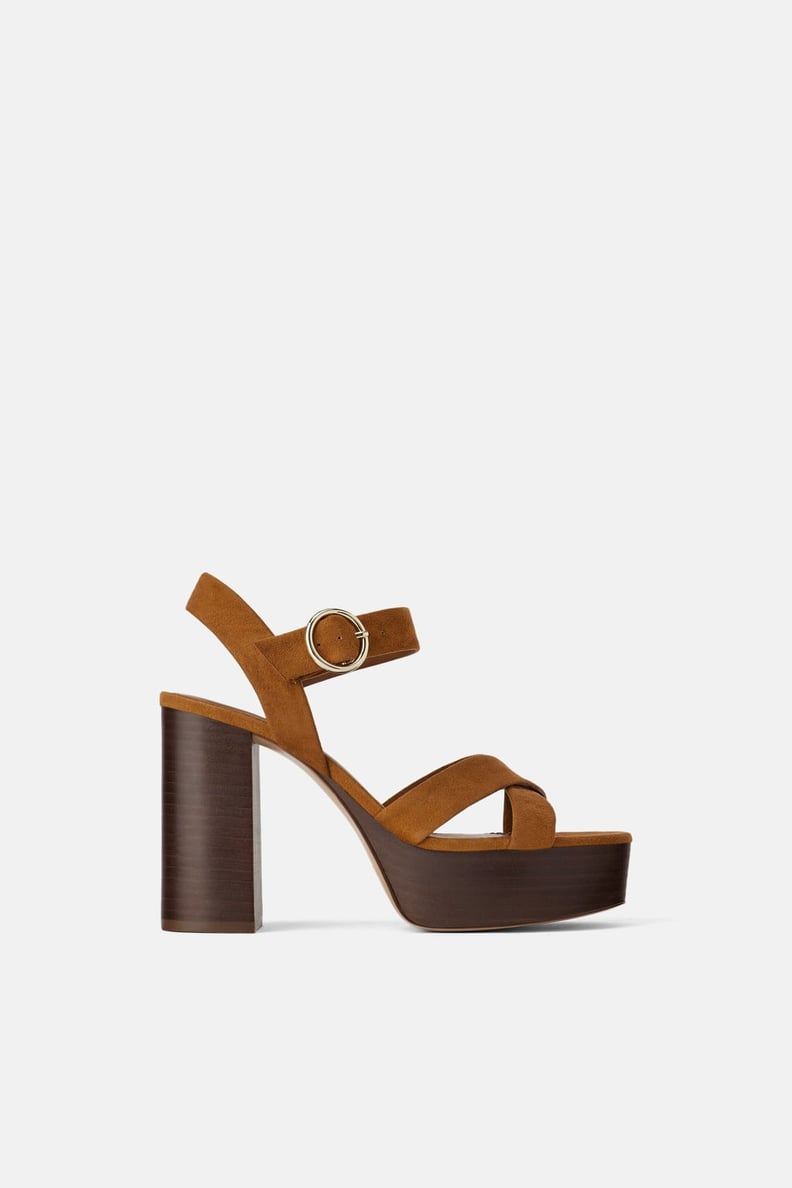 Wood Platform Heeled Sandals