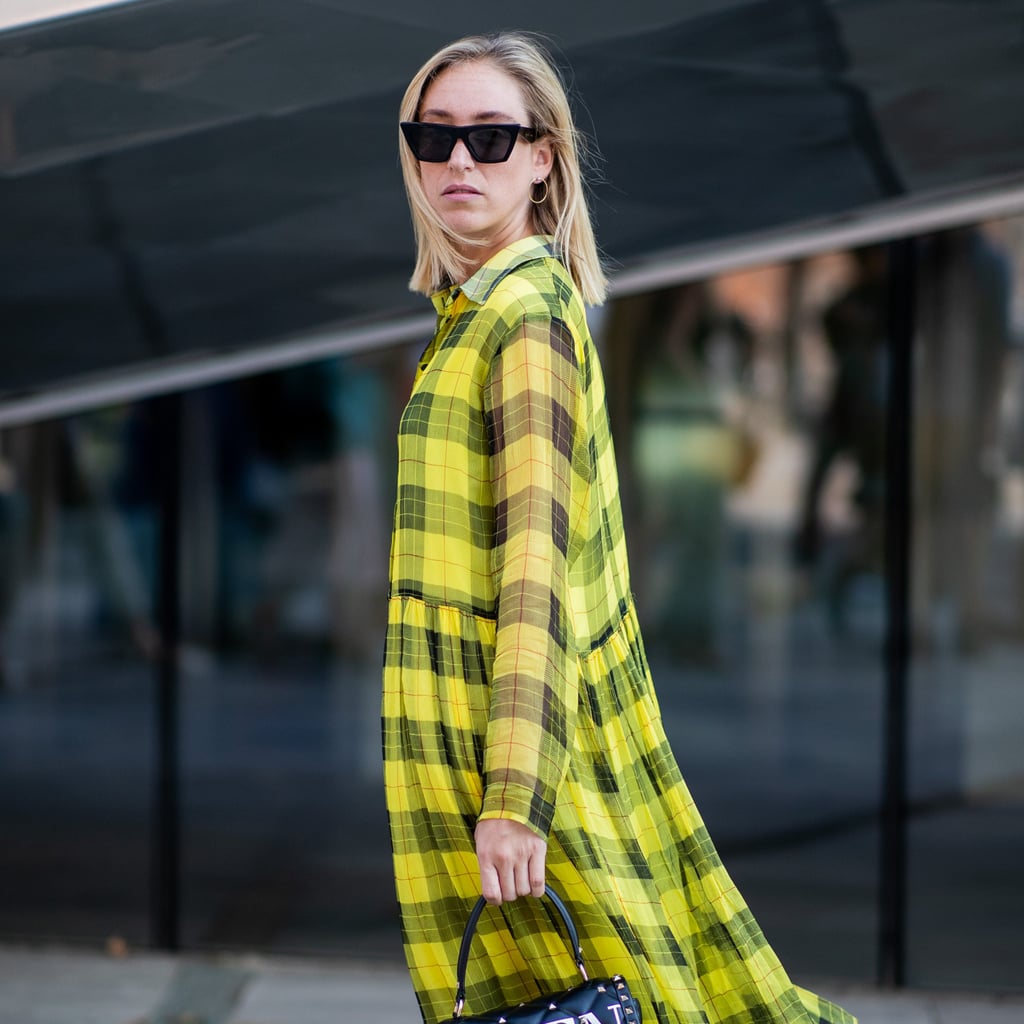 uo checkered mini slip dress