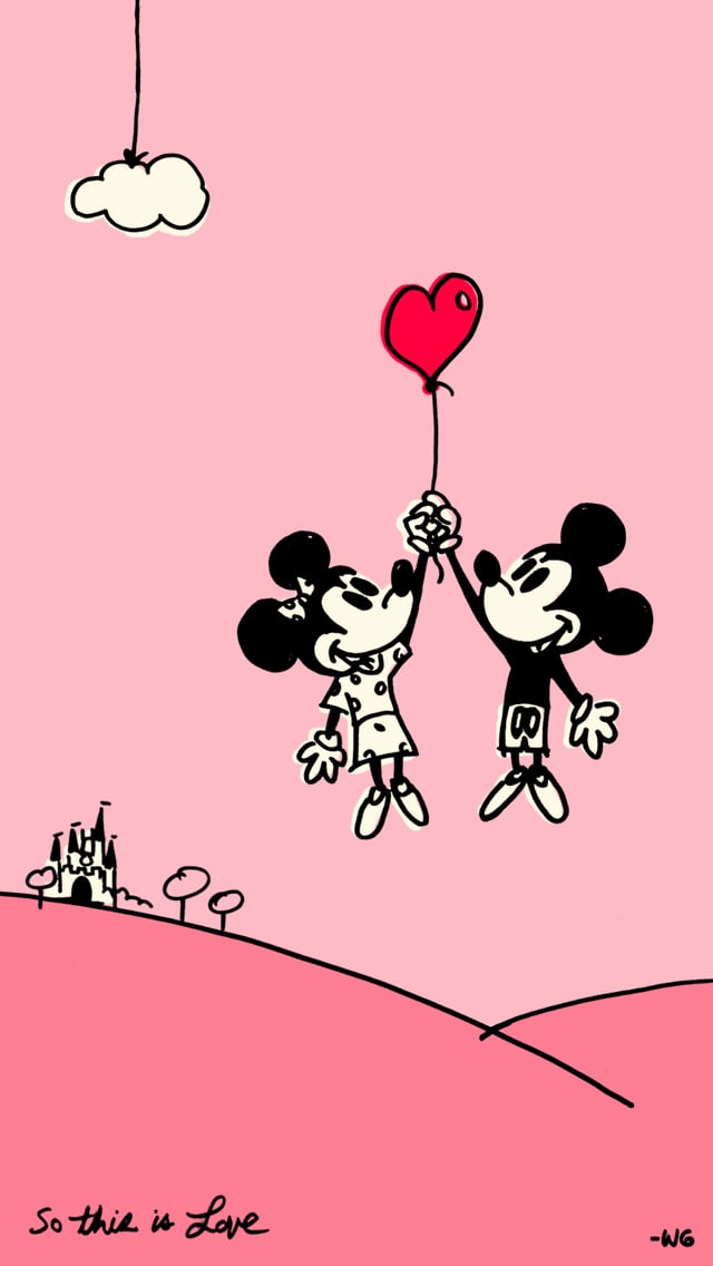 Mickey and Minnie Mouse in Love Wallpaper | Disney iPhone Wallpapers
