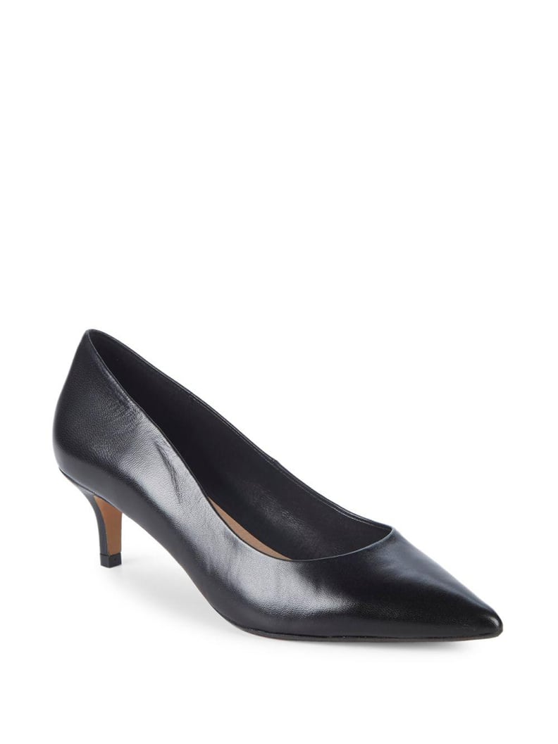 Saks Fifth Avenue Leather Kitten Heel Pumps