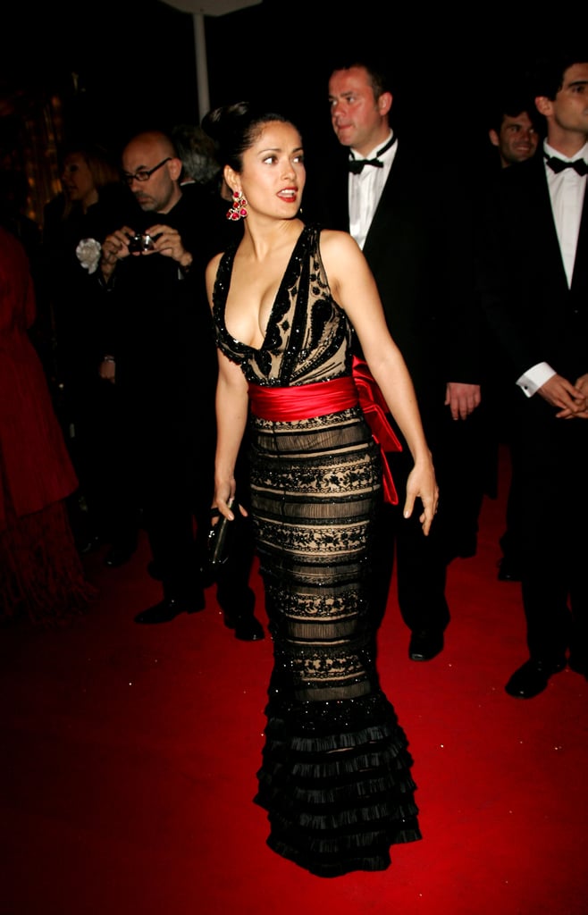 In 2005, Salma Hayek's pick was black lace for the Cannes Film Festival closing gala.