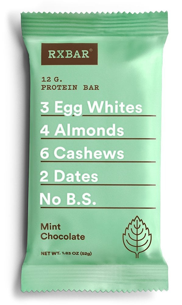 RXBAR Whole Food Protein Bar, Mint Chocolate Best DairyFree Snacks