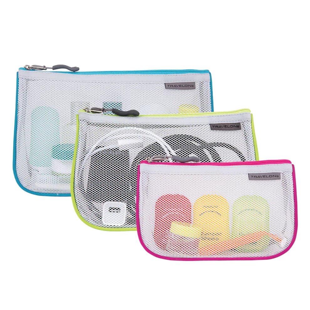 Travelon Zippered Mesh Pouches