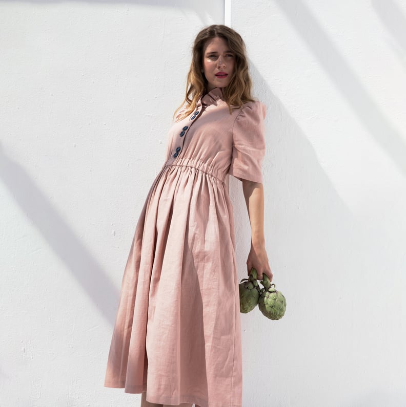 Masha Maria Eleonora Rose Linen Dress