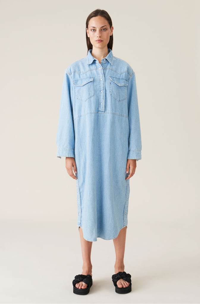 Ganni x Levi's Light Indigo Denim Shirt Dress