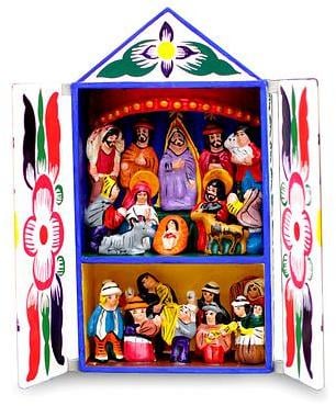 Folk Art Retablo Peruvian Nativity Scene