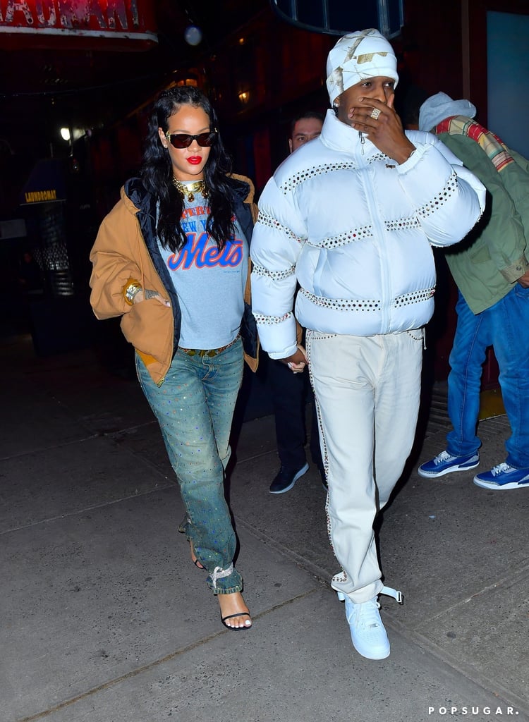 Rihanna and A$AP Rocky Twin in Denim at Louis Vuitton Show