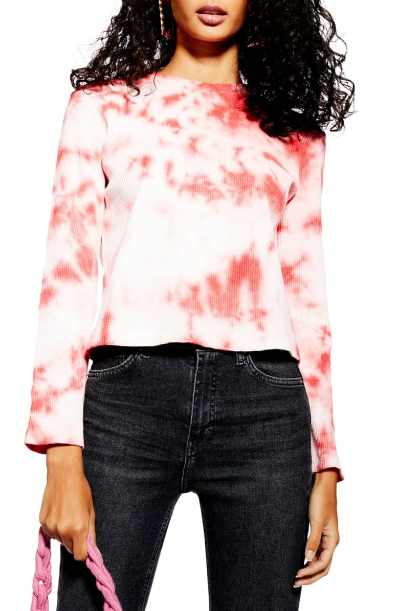 Topshop Tie Dye Waffle Shirt