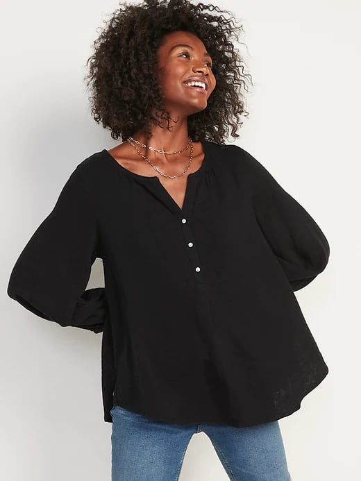 Old Navy Oversized Crinkle-Textured Tunic Top