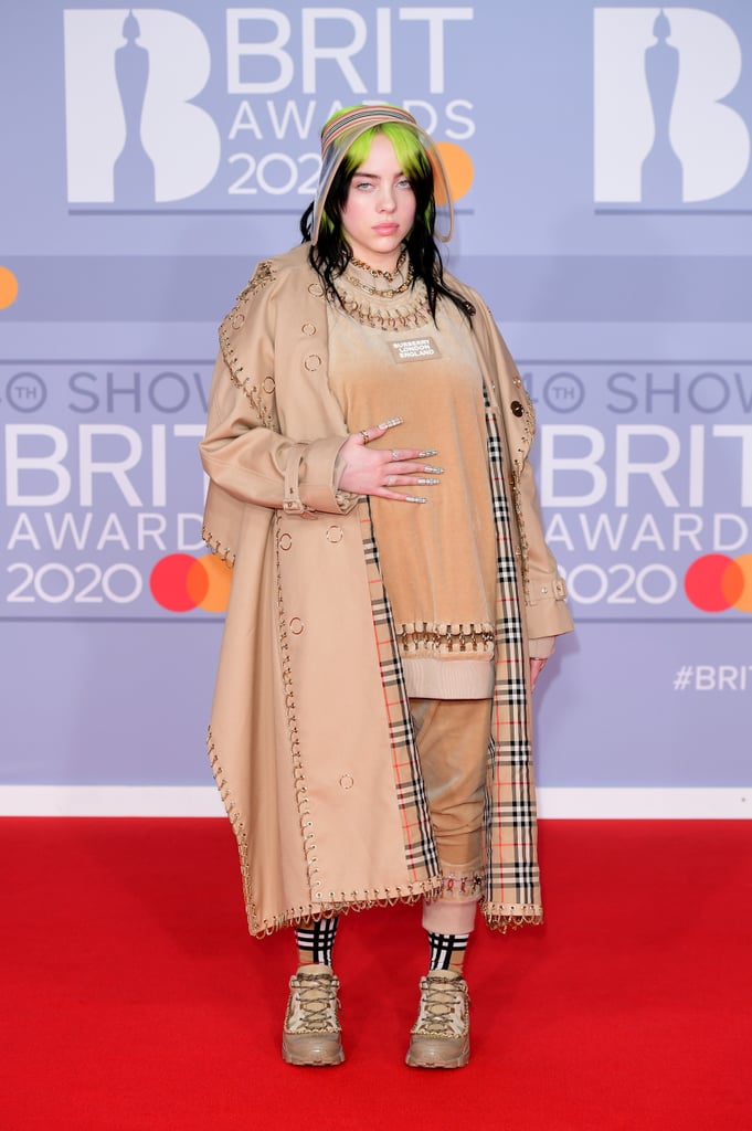 Billie Eilish Rocked Burberry Nail Art at 2020 BRIT Awards