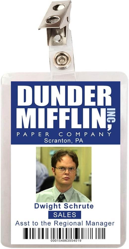 Fighero The Office Dwight Schrute Dunder Mifflin ID Badge