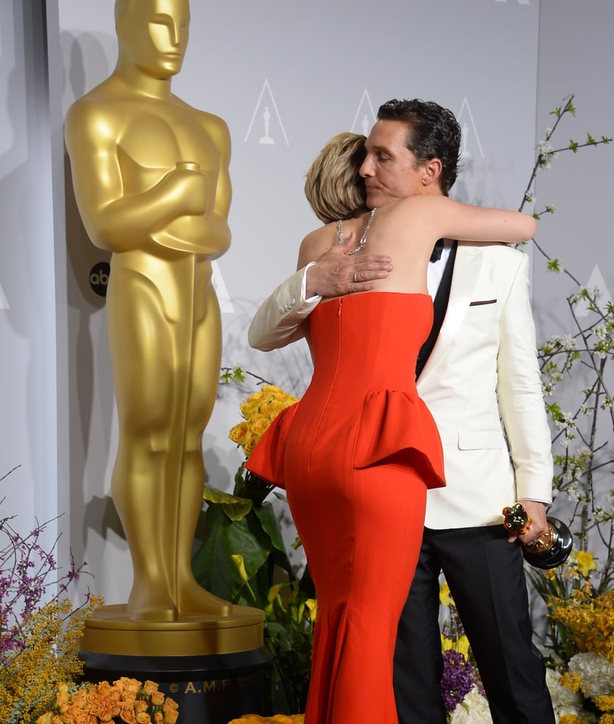 Lawrence hugged McConaughey. All together now: aww!