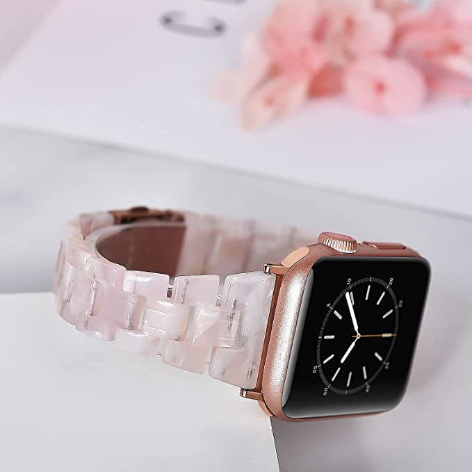 A Stylish Apple Watch Band: V-MORO Lightweight Slim Resin Strap With Metal Steel Buckle Wristband