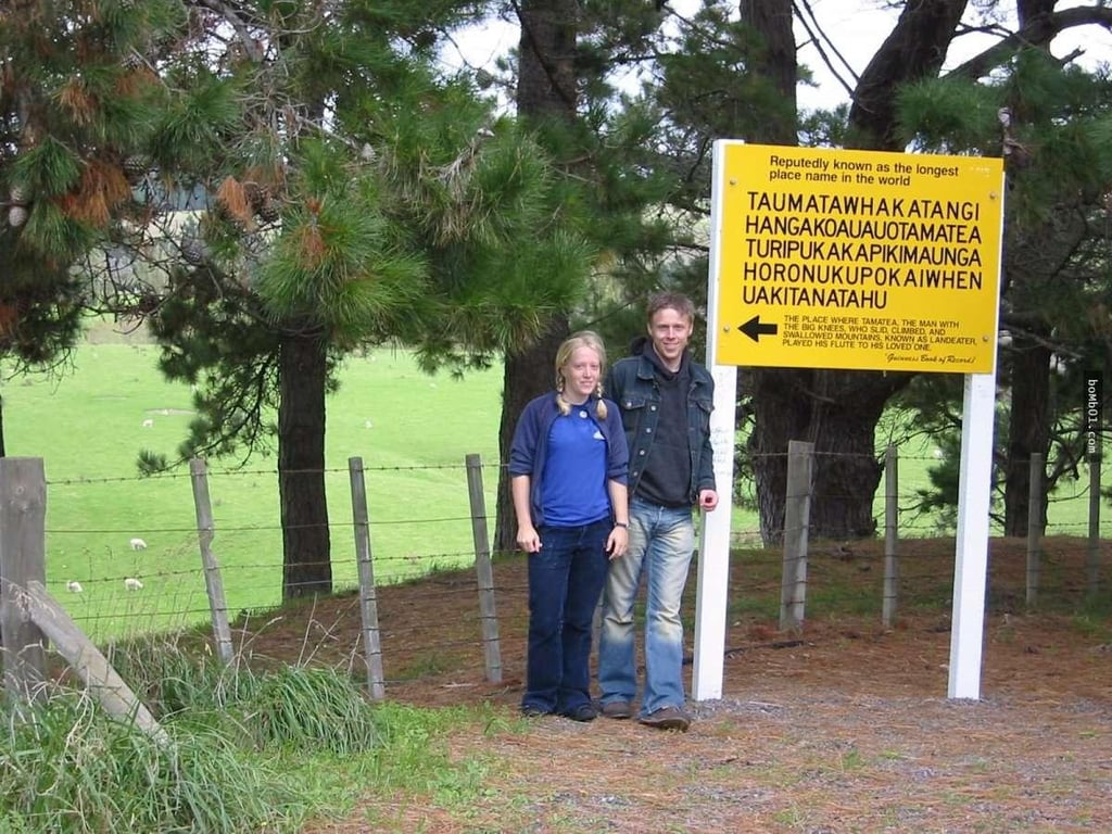 Garfors and his sister visited a town in New Zealand that has the second-longest name in the world. Garfors says the name translates to, "The summit where Tamatea, the man with the big knees, the slider, climber of mountains, the land-swallower who traveled about, played his nose flute to his loved one."