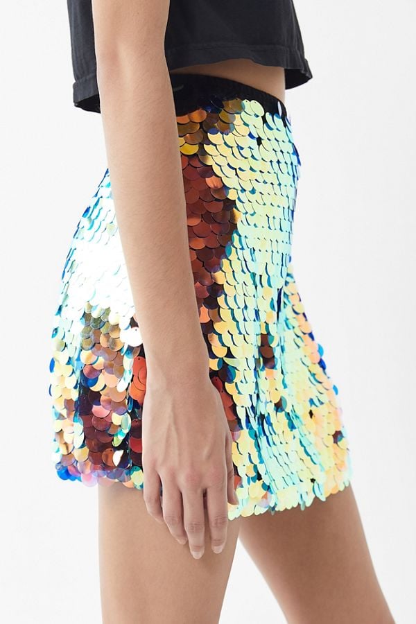 Sequin mini skirt queen sales