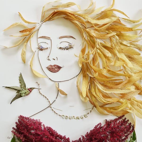 "Courage" Flower Face Portrait