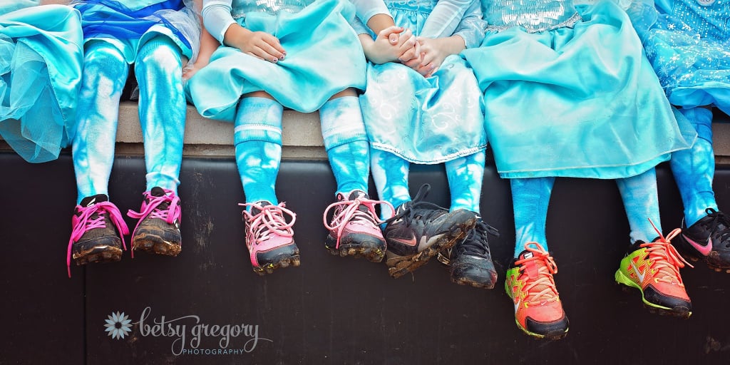 Girls' Frozen-Inspired Softball Team Photo