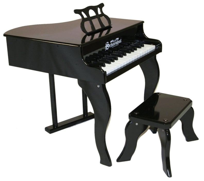 Schoenhut 30 Key Fancy Baby Grand Piano in Black For Kids