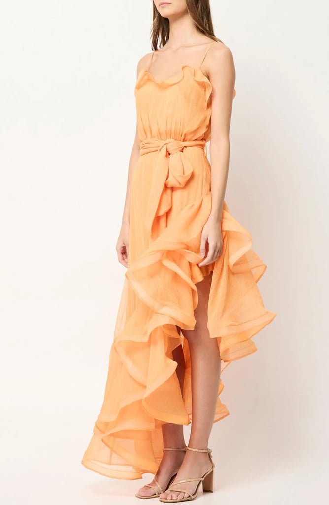 Lots of Volume: Elliatt Maldives Ruffle Asymmetric Maxi Dress